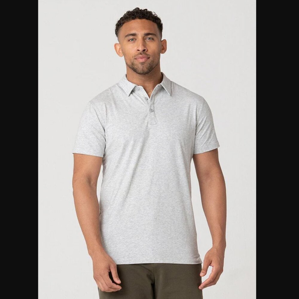 Swet Tailor NEW NWT Mens 2XL Heather Gray All In Polo‎ Shirt Golf Athletic
